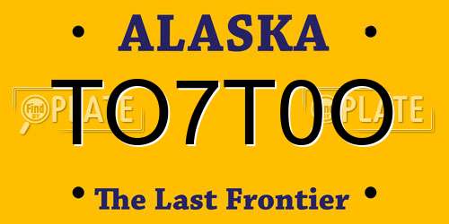 TO7T0O Alaska License Plate
