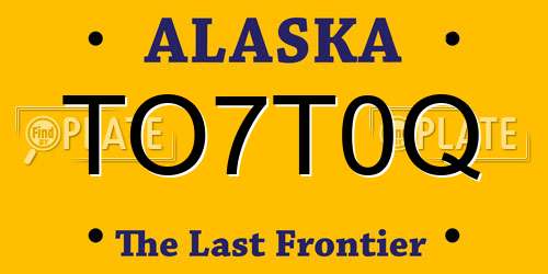 TO7T0Q Alaska License Plate