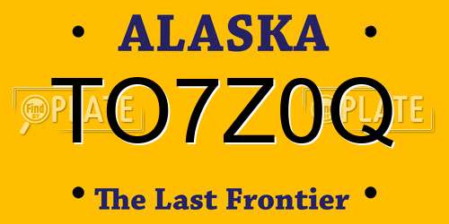 TO7Z0Q Alaska License Plate