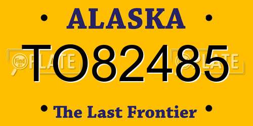 TO82485 Alaska License Plate