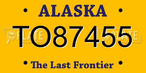 TO87455 Alaska License Plate