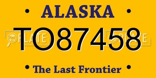 TO87458 Alaska License Plate