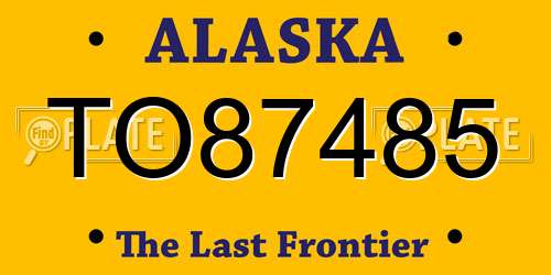 TO87485 Alaska License Plate