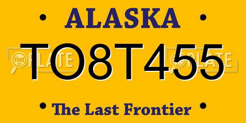 TO8T455 Alaska License Plate