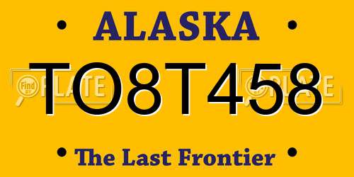 TO8T458 Alaska License Plate