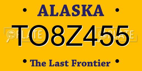 TO8Z455 Alaska License Plate