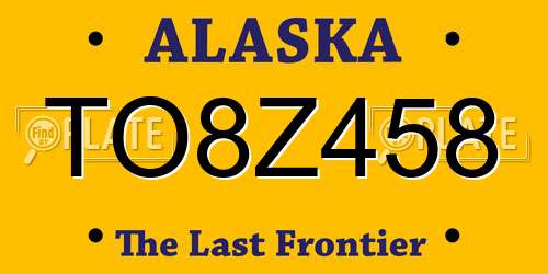 TO8Z458 Alaska License Plate