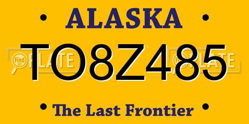 TO8Z485 Alaska License Plate