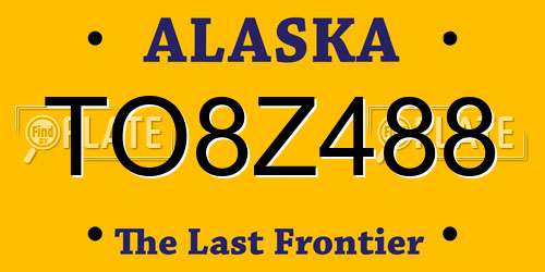 TO8Z488 Alaska License Plate