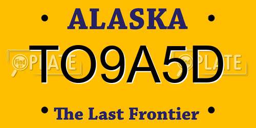 TO9A5D Alaska License Plate