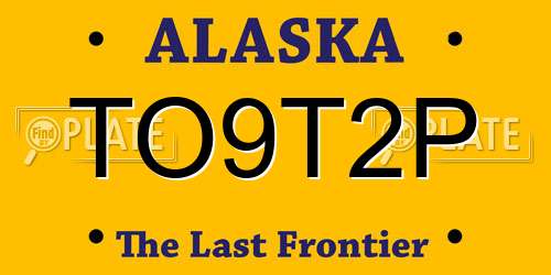 TO9T2P Alaska License Plate