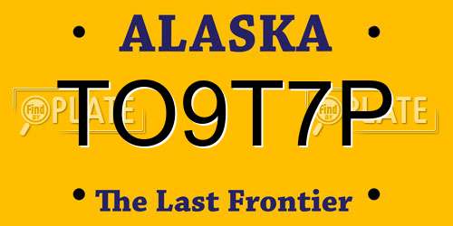 TO9T7P Alaska License Plate