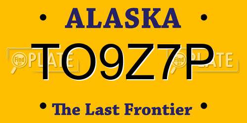 TO9Z7P Alaska License Plate