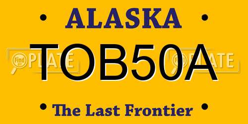 TOB50A Alaska License Plate