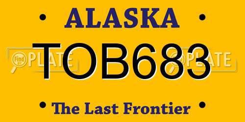 TOB683 Alaska License Plate