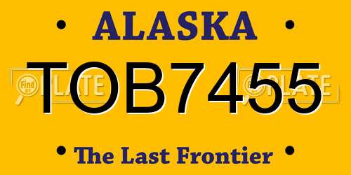 TOB7455 Alaska License Plate