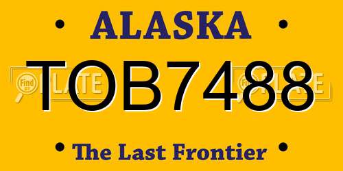 TOB7488 Alaska License Plate