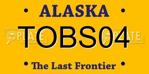 TOBS04 Alaska License Plate