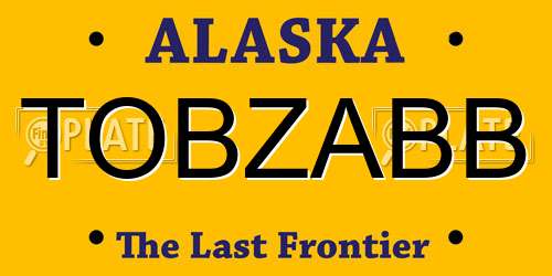 TOBZABB Alaska License Plate
