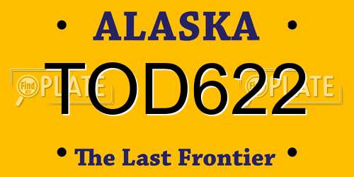 TOD622 Alaska License Plate