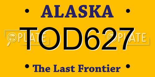 TOD627 Alaska License Plate
