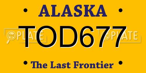 TOD677 Alaska License Plate