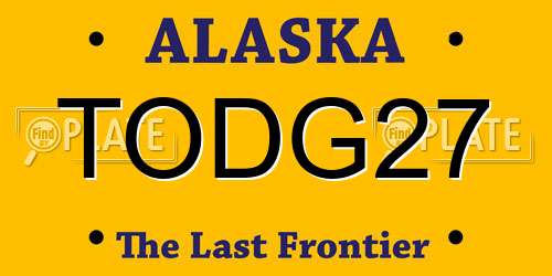 TODG27 Alaska License Plate