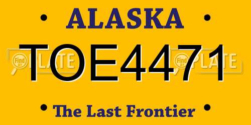 TOE4471 Alaska License Plate