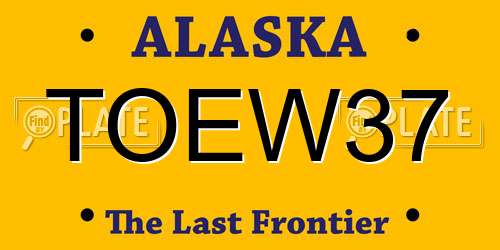 TOEW37 Alaska License Plate
