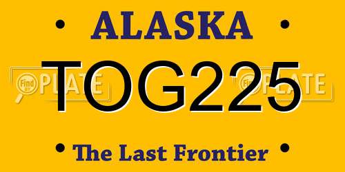 TOG225 Alaska License Plate