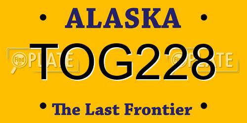 TOG228 Alaska License Plate