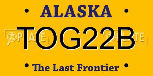 TOG22B Alaska License Plate