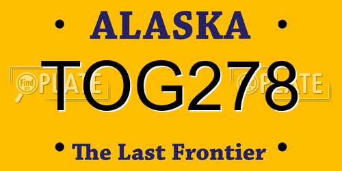 TOG278 Alaska License Plate