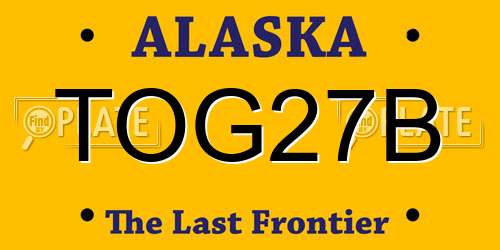 TOG27B Alaska License Plate