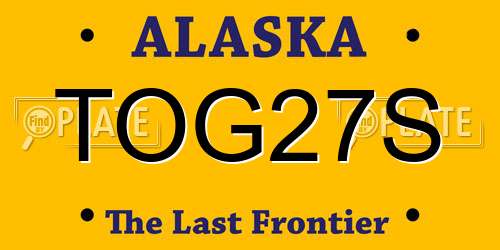 TOG27S Alaska License Plate