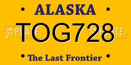 TOG728 Alaska License Plate