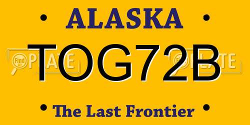 TOG72B Alaska License Plate