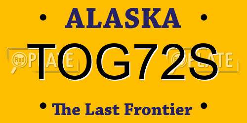TOG72S Alaska License Plate