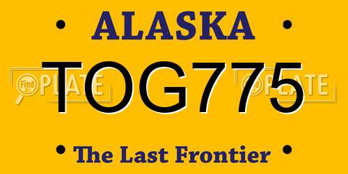TOG775 Alaska License Plate