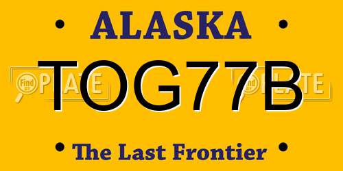 TOG77B Alaska License Plate