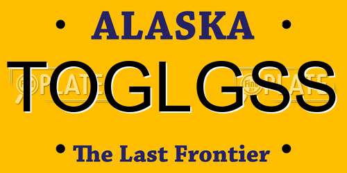 TOGLGSS Alaska License Plate