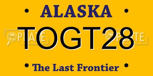 TOGT28 Alaska License Plate