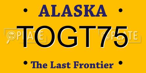 TOGT75 Alaska License Plate