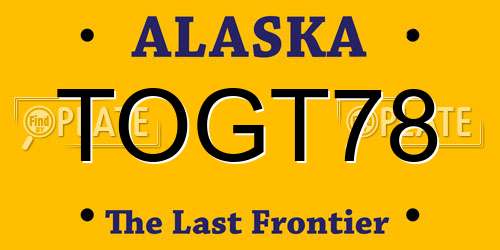 TOGT78 Alaska License Plate