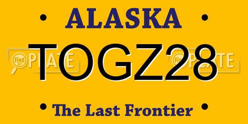 TOGZ28 Alaska License Plate