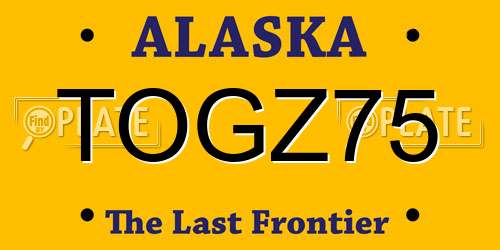 TOGZ75 Alaska License Plate