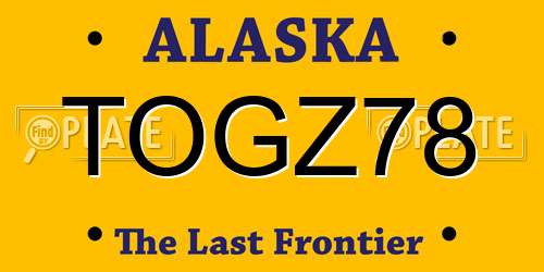 TOGZ78 Alaska License Plate