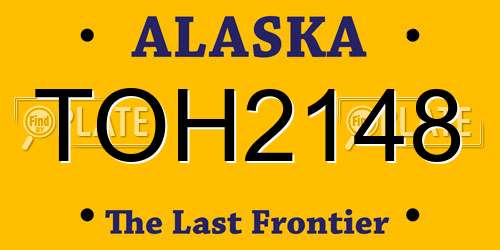 TOH2148 Alaska License Plate