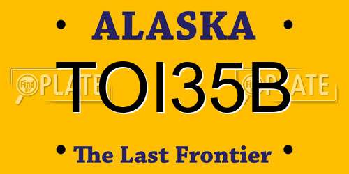 TOI35B Alaska License Plate