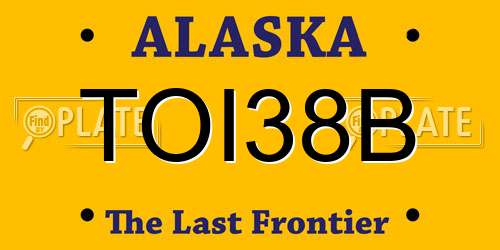 TOI38B Alaska License Plate